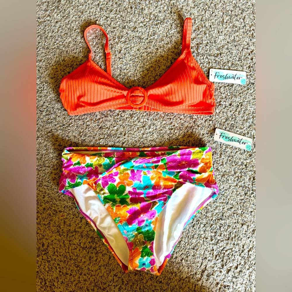 NWT Freshwater Two Piece Bathing Suit🧡💜